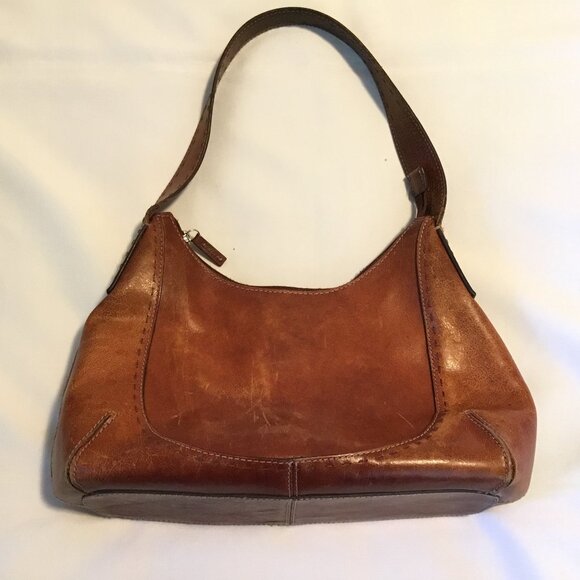Genuine Vintage Fossil Vintage Y2K Leather Brown Boho Bag Purse Multiple Pocket - Picture 1 of 10